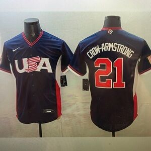 🤓Pete Crow-Armstrong Navy Stitched Jersey😳